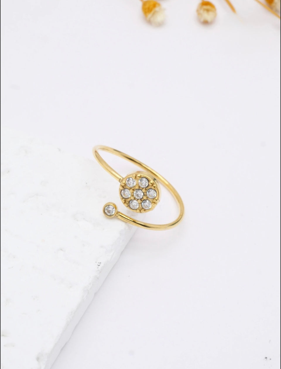 Bague fleur diamant ajustable femme GABY