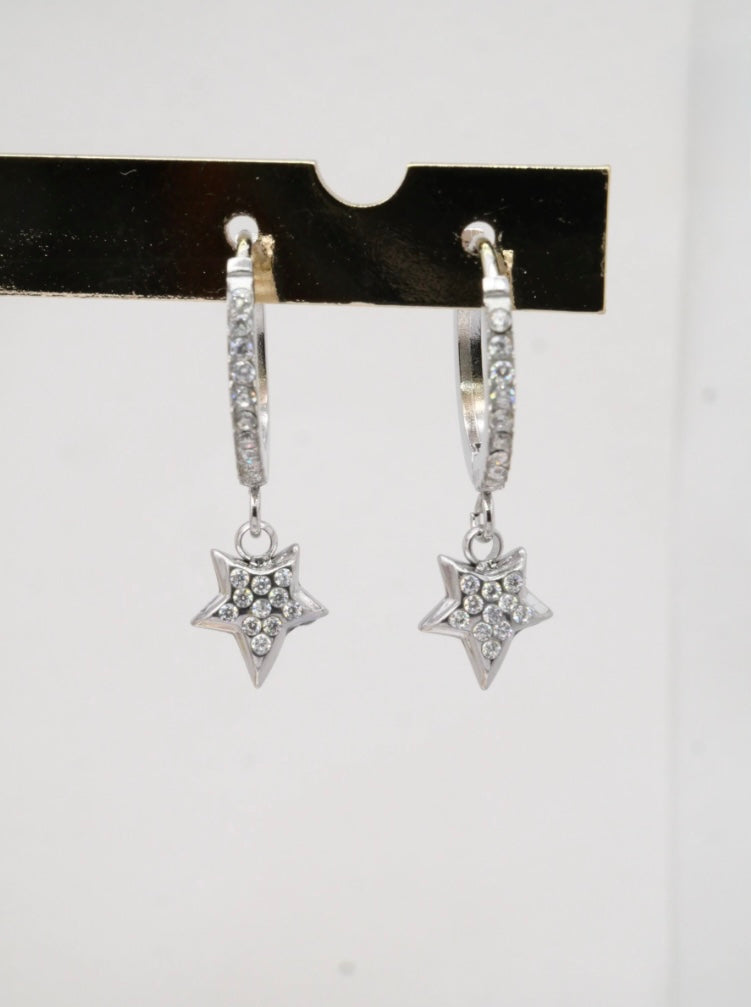 Créoles étoile strass femme GABY