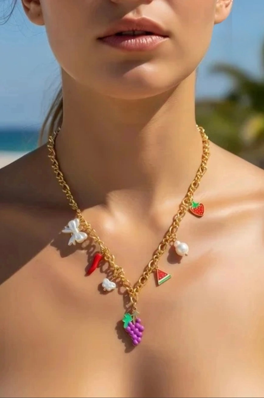 Collier fruits d'été femme